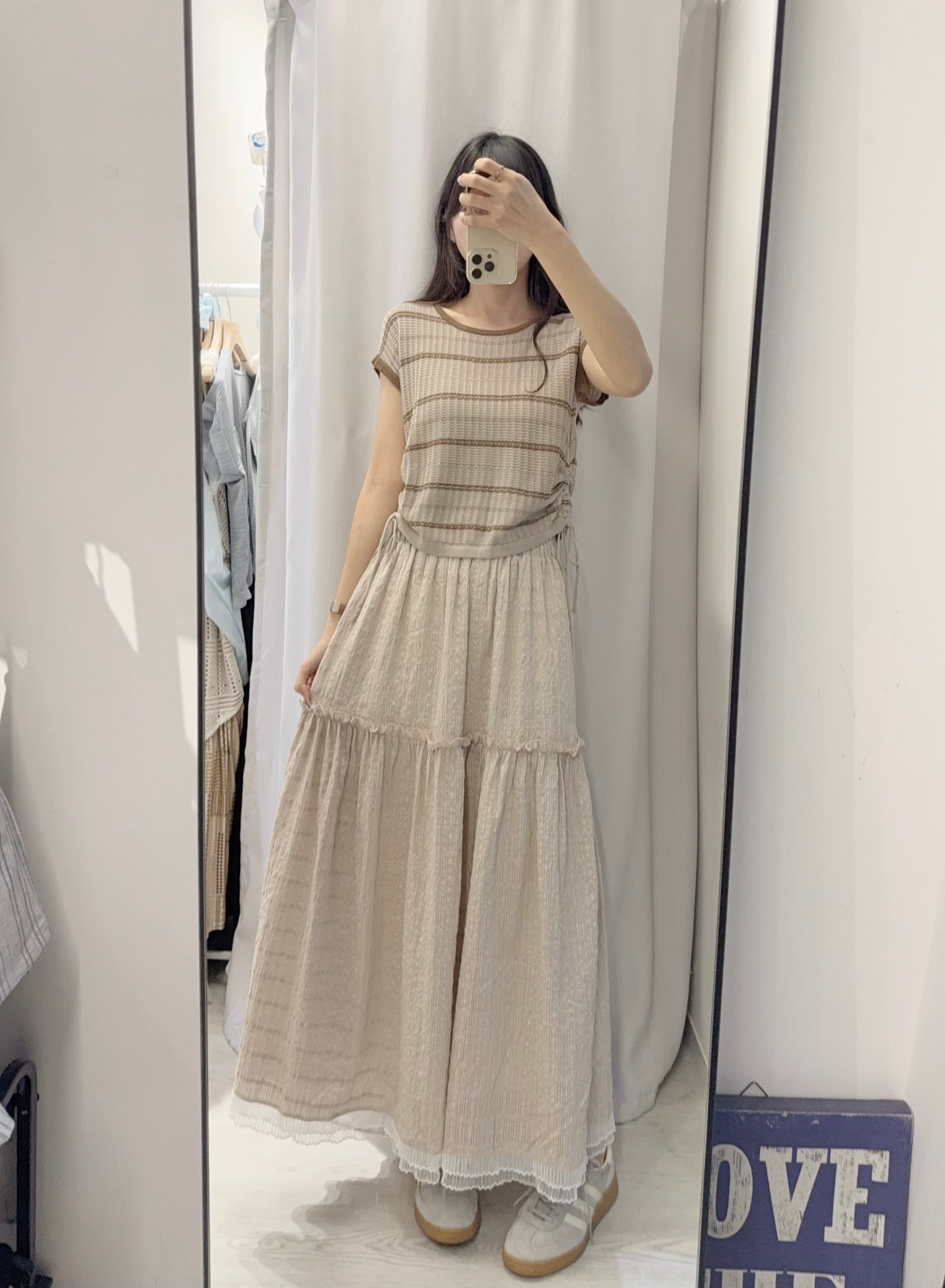 夏季 側面束邊橫條紋線衫 – 側面束邊,穿出腰線 - Image 8
