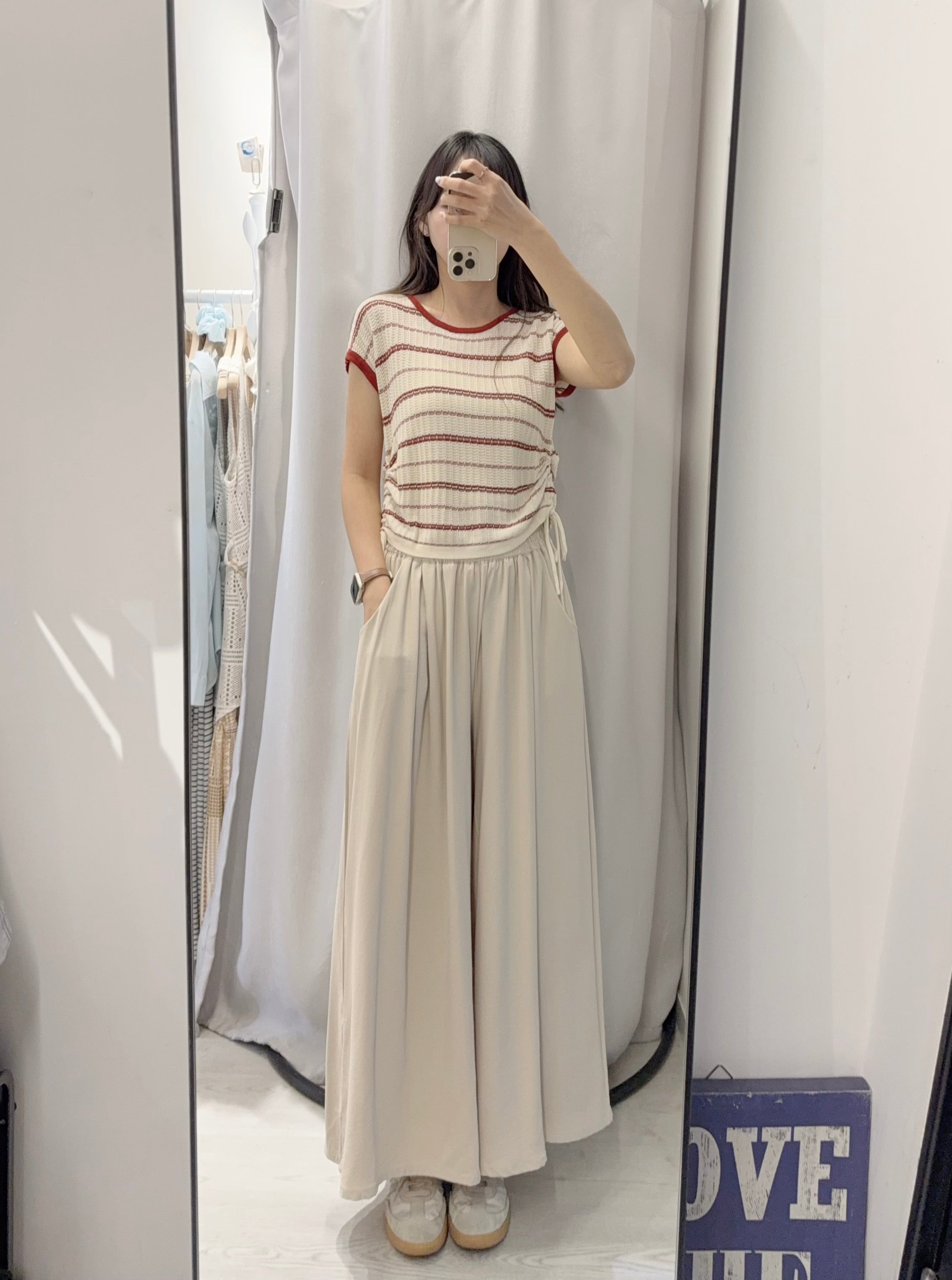 夏季 側面束邊橫條紋線衫 – 側面束邊,穿出腰線 - Image 13
