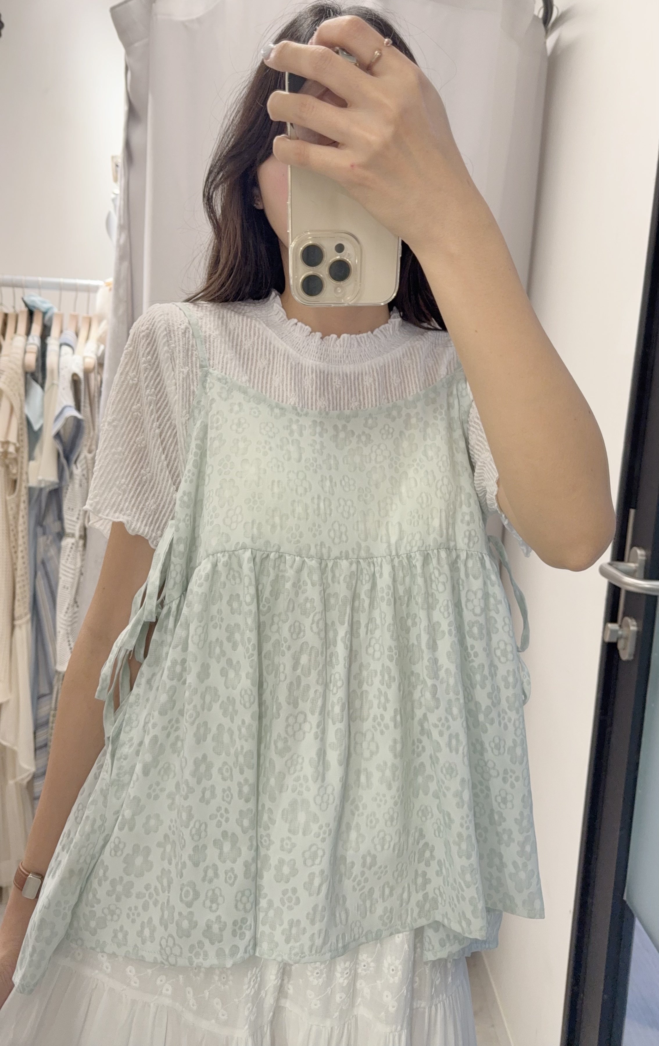 夏季 暗花側綁背心 – 側綁設計,顯瘦又個性 - Image 3