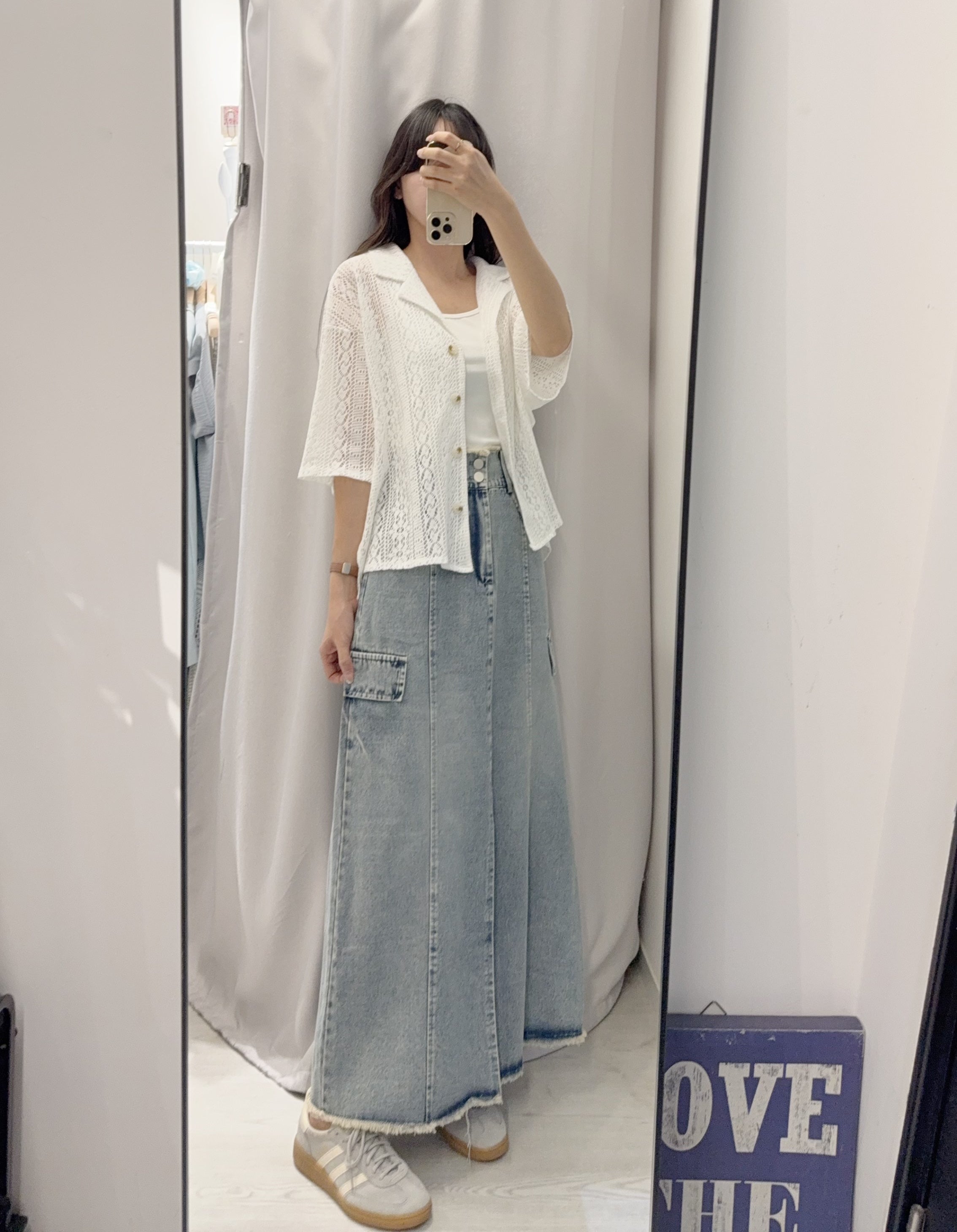 夏季 通花翻領開胸外套/上衣 – 可當外套或上衣,通花精緻 - Image 4