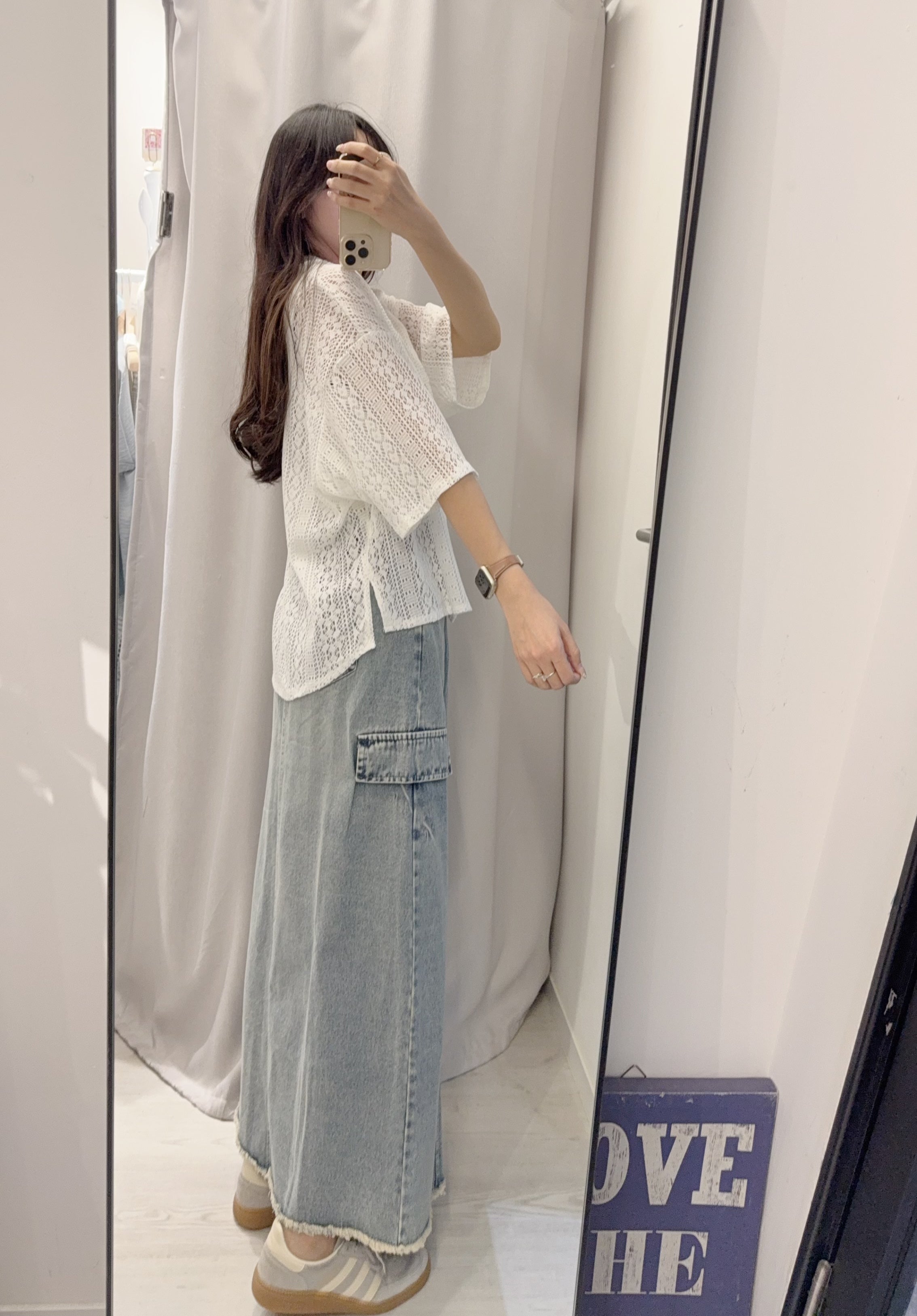 夏季 通花翻領開胸外套/上衣 – 可當外套或上衣,通花精緻 - Image 6